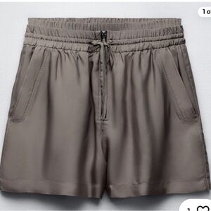 Zara Tan Athletic Shorts with Elastic Waistband